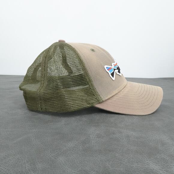 Patagonia Hat Cap Snap Back Khaki Green Trucker Mesh Trout Fitz Roy Embroidered - Picture 5 of 7
